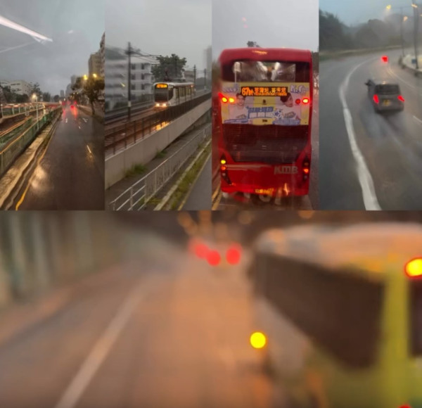 暴雨搭巴士變滑浪飛船 網民直擊誇張破浪場景 「見到500年一遇瀑布」