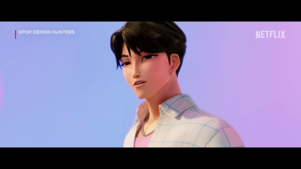 安孝燮聲演男團Saja Boys主唱“振宇”（圖片來源：YouTube@netflixkcontent）