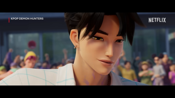 安孝燮聲演男團Saja Boys主唱“振宇”（圖片來源：YouTube@netflixkcontent）
