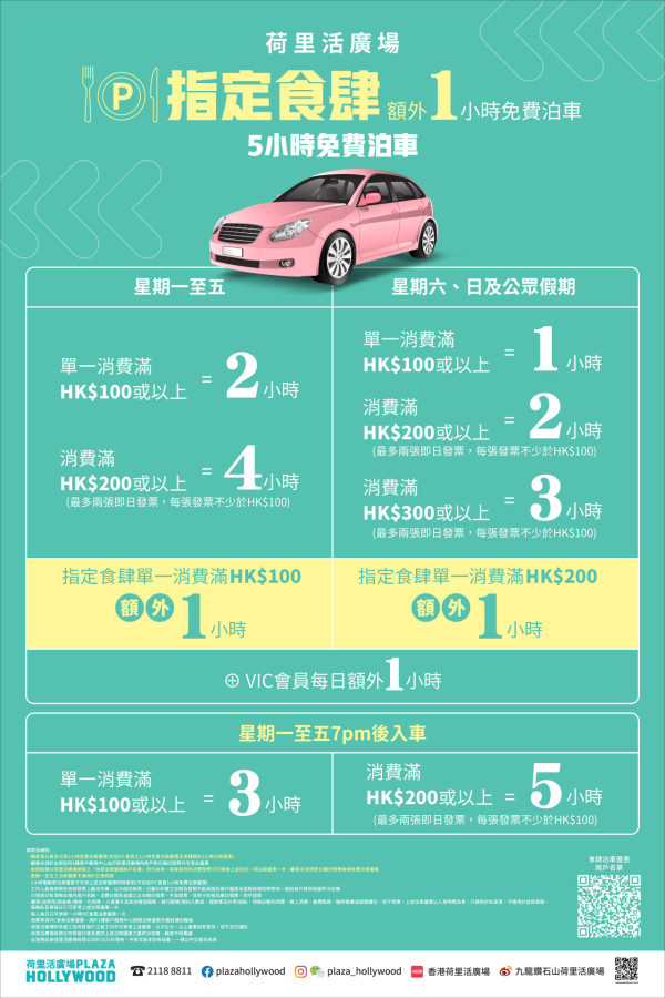 荷里活廣場泊車優惠｜鑽石山荷里活廣場停車場收費、充電位等資訊