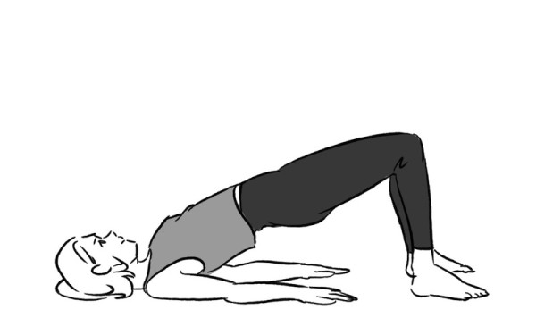 「抬臀」（Glute Bridge）可強化臀部和大腿後側的力量，有助改善下肢循環，建議維持20至30秒後，緩慢放下，重複10次為一組，共進行3組。（圖片來源︰《介護ポストセブン》）