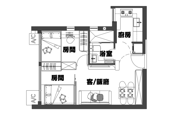 1招解決開門見廁 380呎2房+梗廚啟德新居屋  採光度高 360度無暗角