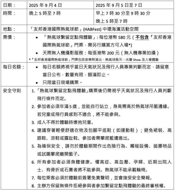 友邦香港國際熱氣球節登陸香港  搭熱氣球欣賞維港景色/門票場次率先睇！