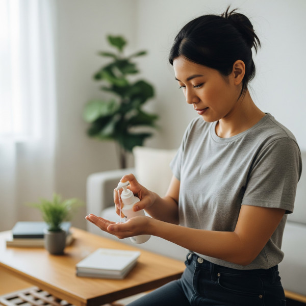 脫毛後應使用洗手液清潔雙手，避免將手上的細菌轉移到剛脫毛的臉部或其他敏感部位。（AI製圖）