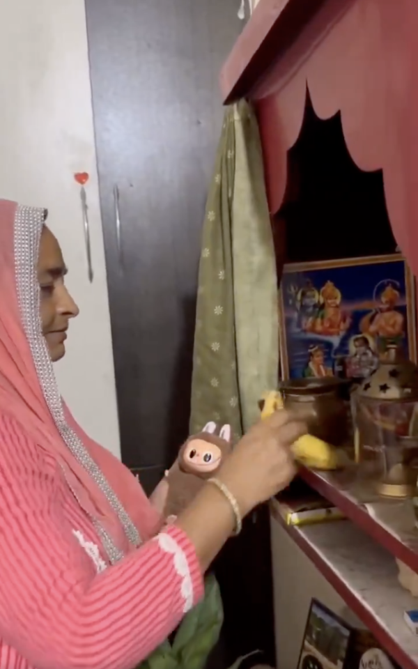 網片瘋傳 女子誤信Labubu為中國神明 擺神壇、獻供品供奉
