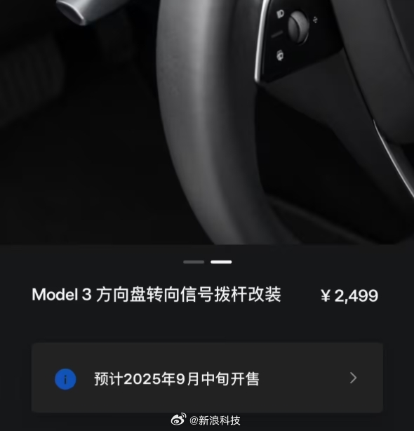 Tesla新舊車主注意 新款 Model 3 轉向燈撥桿復活 舊款加裝須付$xxxx