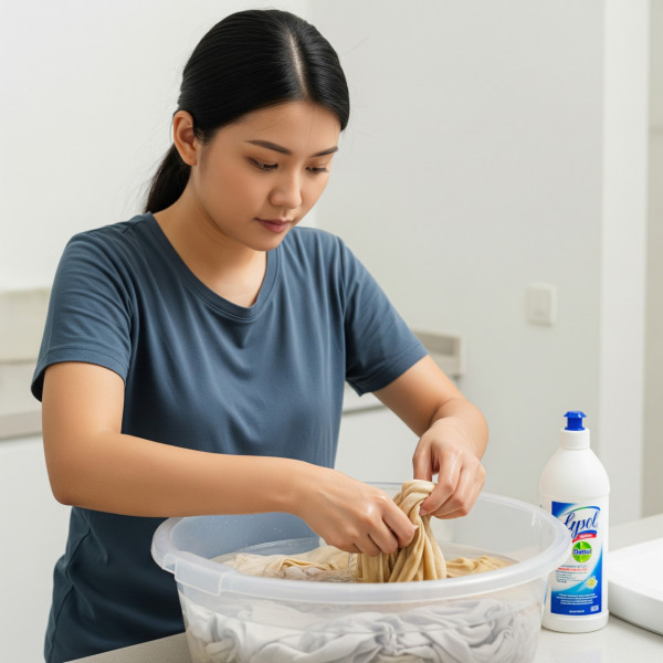 建議使用消毒劑或消毒藥水浸泡後再清洗，以徹底殺菌。（AI製圖）