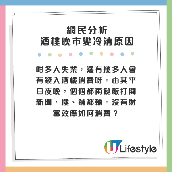 酒樓晚市清一色吉檯似「包場」？港男嘆經濟差惹熱議！網民反駁：中式酒樓已過時 