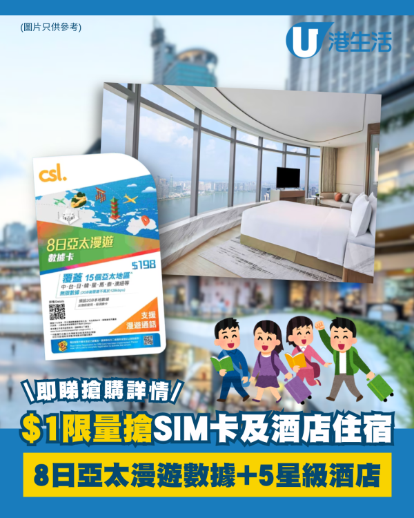 $1搶酒店或搶數據卡！5星頂級住宿、亞太漫遊8日數據SIM卡開搶