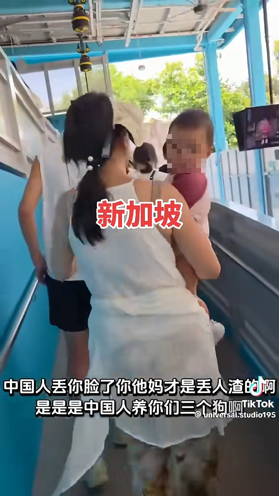 內地女被指新加坡環球影城打尖 反爆粗質問拍片男：沒有華人你算個屁 