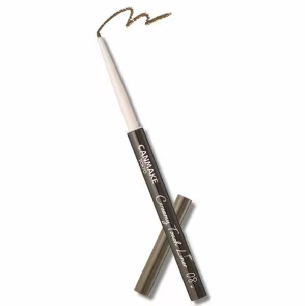 2025年上半年最好用眼線筆：CANMAKE Creamy Touch Liner 柔滑眼線筆 #08抹茶卡其