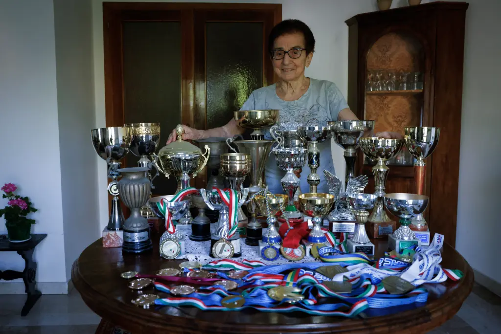 年屆92歲的意大利短跑選手Emma Maria Mazzenga，不斷締造田徑紀錄。（圖片來源︰路透社）