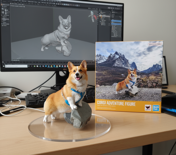 AI figure-寵物圖片製作（圖片︰記者實試截圖、小紅書用戶(寵物照)）