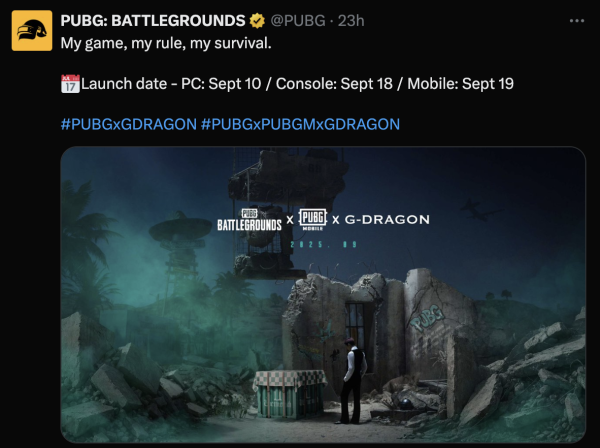 PUBG 聯乘韓國天王 G-Dragon 新造型、武器皮膚恐天價入手？