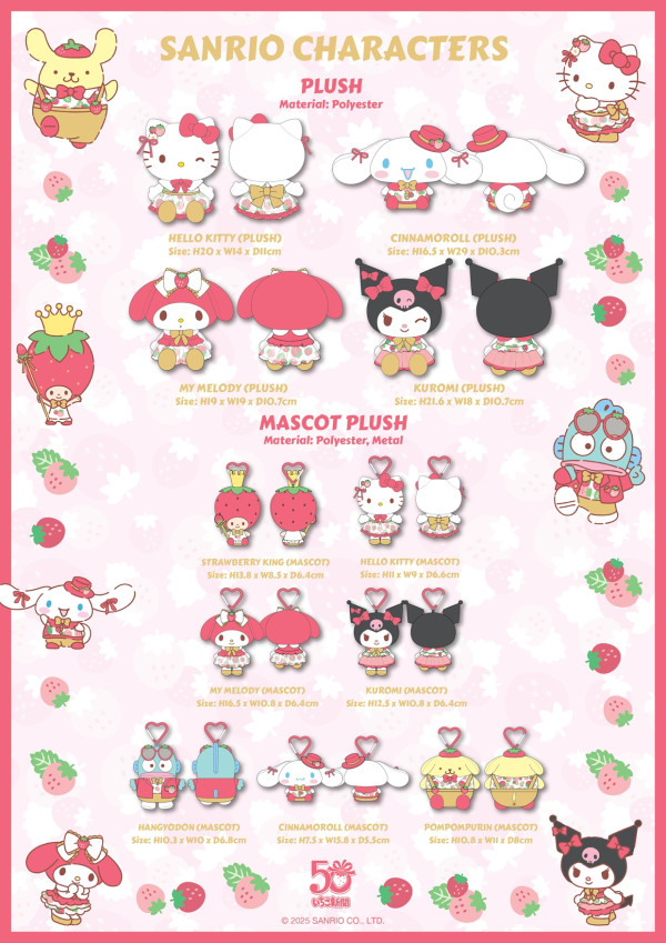 Sanrio《草莓新聞》50週年登陸又一城！限定精品/公仔掛飾/福袋