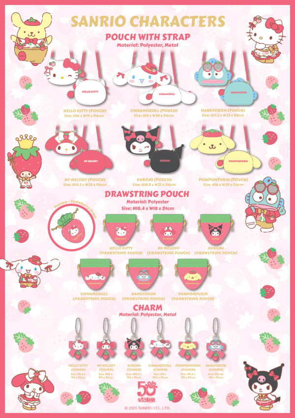 Sanrio《草莓新聞》50週年登陸又一城！限定精品/公仔掛飾/福袋