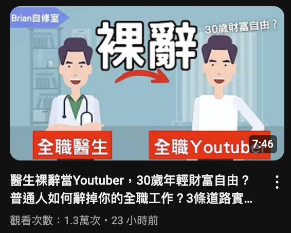 Brian回歸YouTube界！拍片教人裸辭實現財富自由？網民嘲：好冇說服力喎