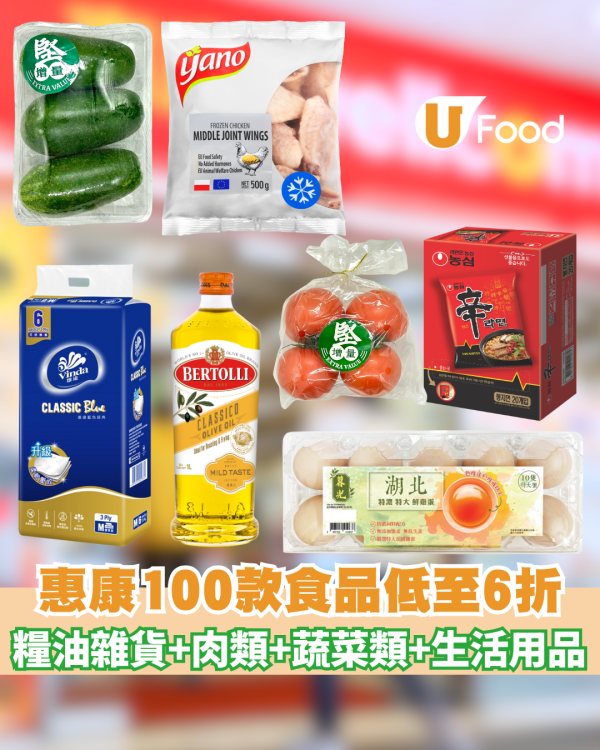惠康優惠｜100款食品低至6折 糧油雜貨、生活用品、肉類、蔬菜類、麵包、雞蛋