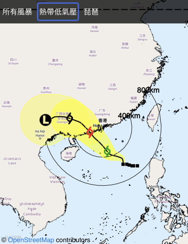 颱風恐殺到！熱帶氣旋9.8闖香港約200公里範圍 附天文台路徑預測