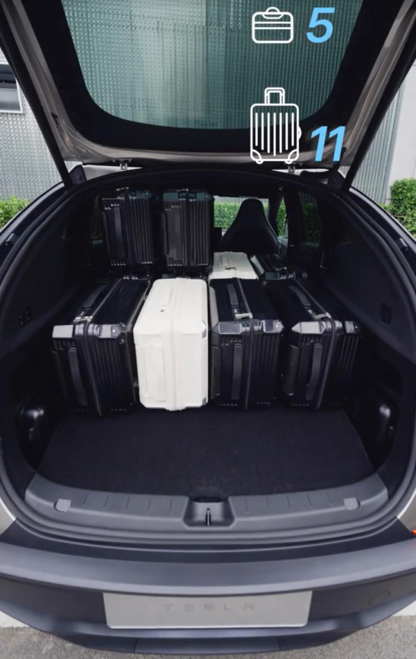 Tesla Model Y L 挑戰「大胃王」最多竟可放XX個行李箱？