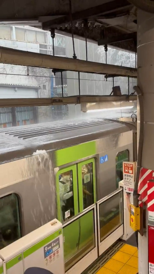 有片!東京破紀錄暴雨!市區多處水浸地裂、JR站慘變瀑布水舞間