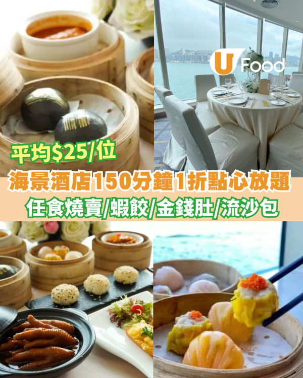 【點心放題優惠】九龍海景酒店點心放題低至一折！人均$25起任食150分鐘 燒賣+蝦餃+金錢肚+流沙包