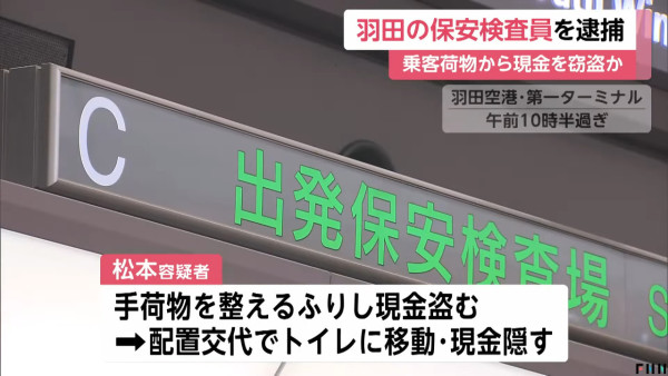 遊日小心!羽田機場安檢員盜竊遊客現金近150萬!自稱犯案70次贓款藏廁紙筒