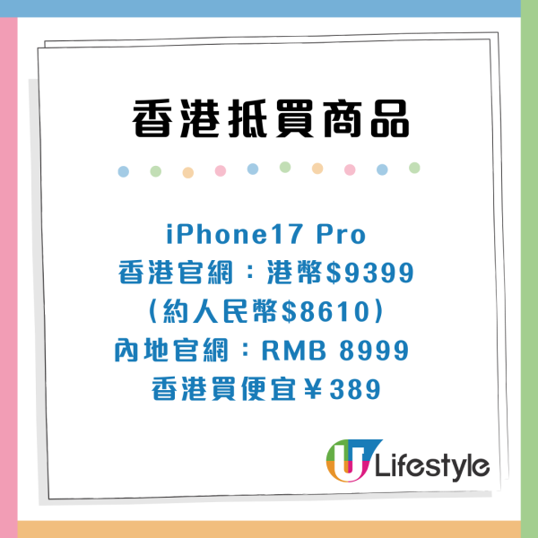 唔駛再北上！香港比內地便宜的7大商品呢種體驗平10倍？iPhone17 Pro比內地平$XXX