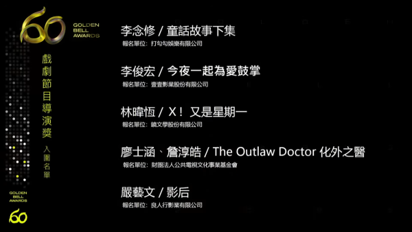 金鐘獎入圍名單2025（圖片來源：YouTube@golden_bell_awards）