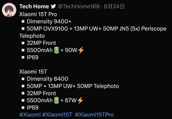 小米 15T 香港零售商爆定價 1TB+5x Leica 鏡+大電只售這價格