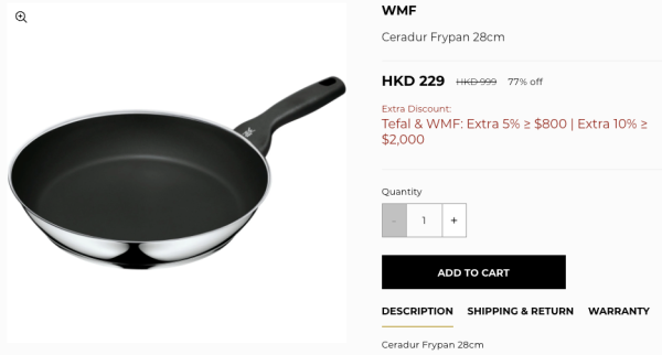 Tefal x WMF廚具開倉低至3折！不沾鑊/鍋具/廚房用品$64起！氣炸鍋都有減價