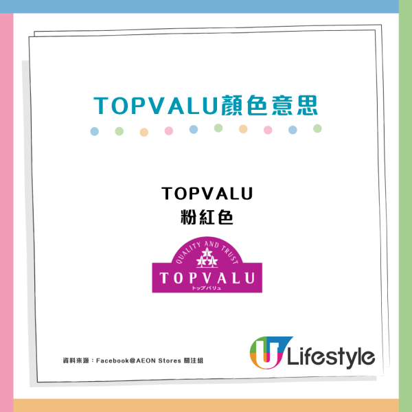 AEON旗下TOPVALU顏色標籤代表4大價格定位！網民教慳錢買1隻顏色？