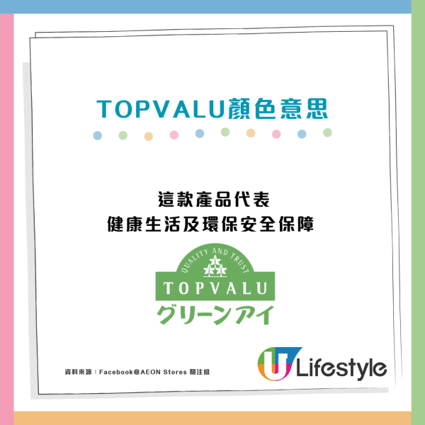 AEON旗下TOPVALU顏色標籤代表4大價格定位！網民教慳錢買1隻顏色？