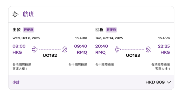 HK Express台灣機票限時優惠！起飛台北/台中/高雄/花蓮 