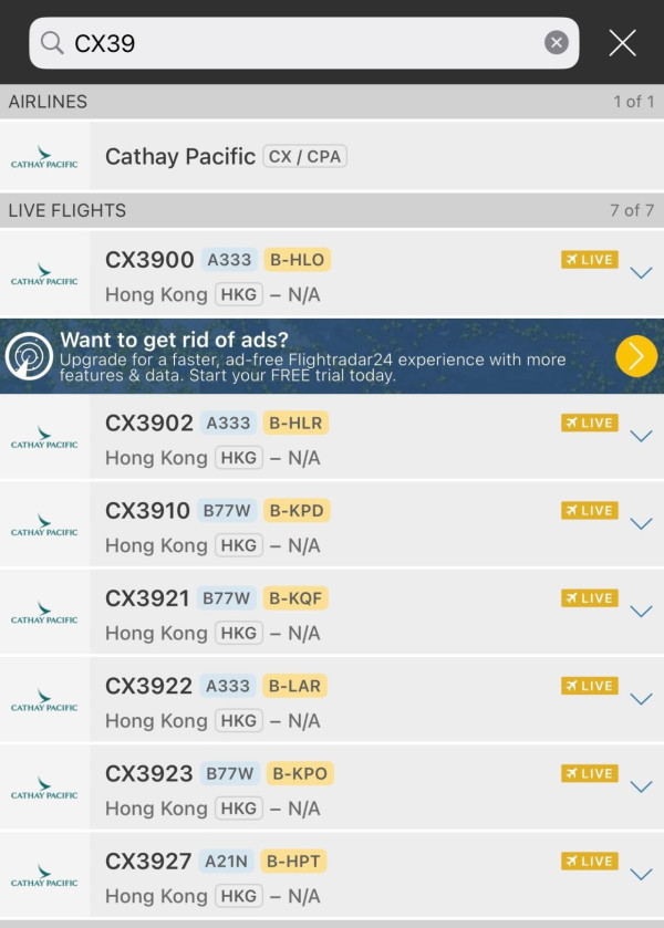 風王「樺加沙」襲港！國泰航班飛往神秘「N/A」 網民曝光目的地位置