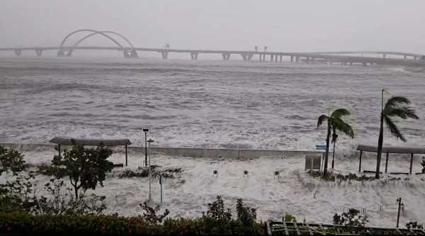 颱風樺加沙｜全港各區現恐怖風暴潮！長洲沙灘遭海水淹沒、貨櫃屋跌落海網喊似海嘯