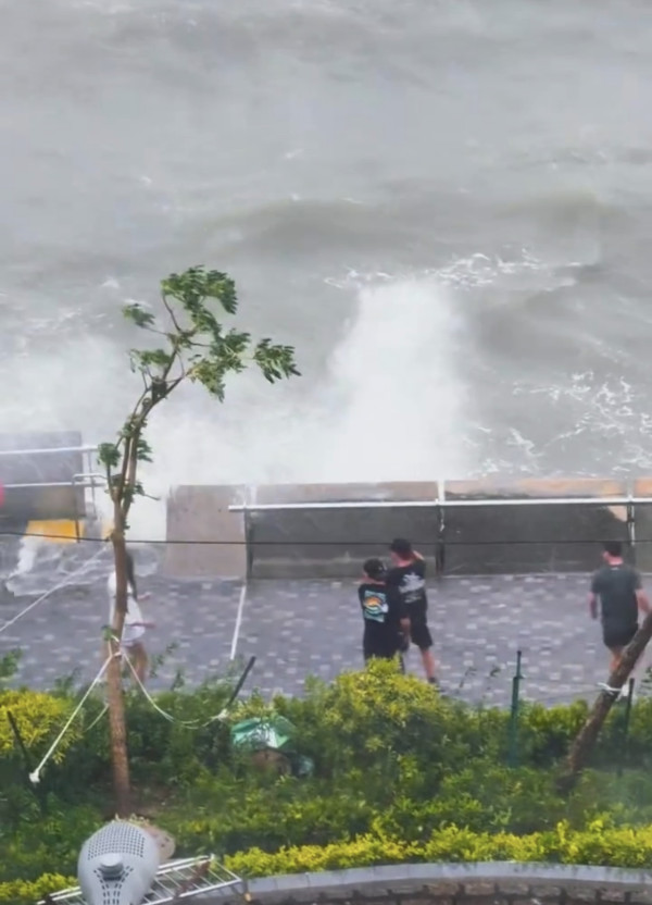 颱風樺加沙 多人無視風王近距離觀浪 網民怒：出事浪費公共資源
