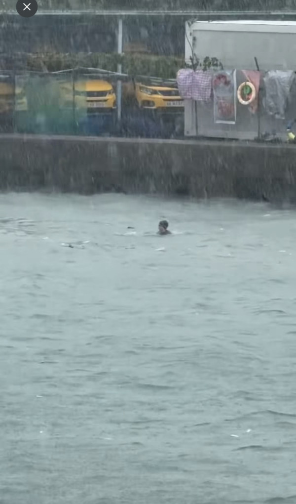 真風雨不改 無懼10號風球繼續游水 網民懷疑可能在求救？