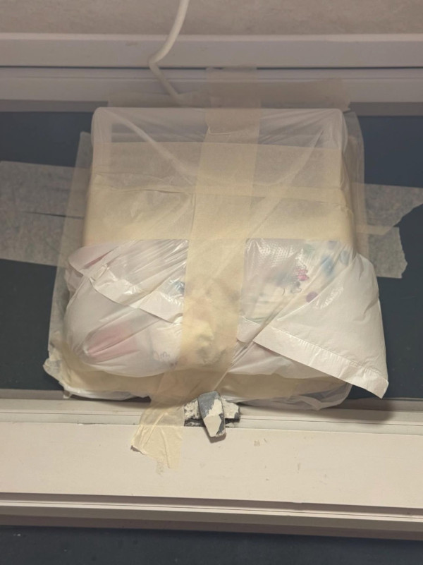颱風樺加沙｜港人趣味兼實用防風措施 用尿片包好抽氣扇 窗邊堆滿可愛「鯊包」？
