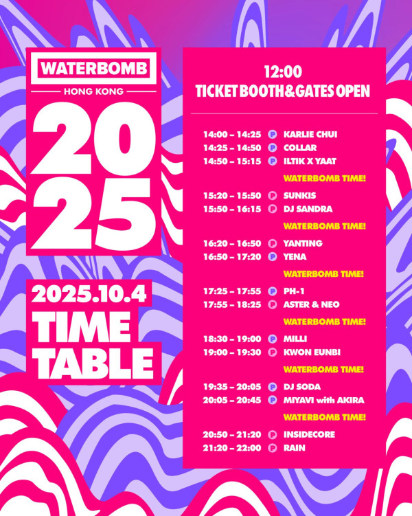 香港WATERBOMB音樂節2025︱韓國潑水音樂節WATERBOMB回歸香港！票價／演出資訊／延期安排