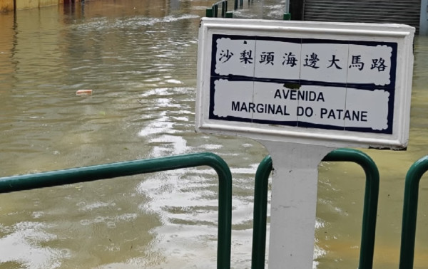颱風樺加沙橫掃澳門海水倒灌街道變池塘  居民徒手捉大魚
