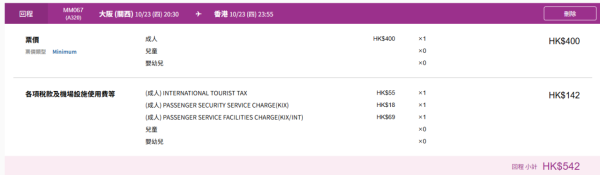 樂桃航空推大阪機票優惠 來回票價連稅7起!