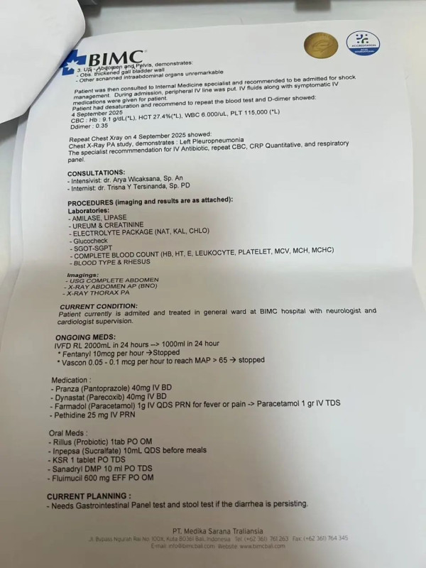 峇里島青年旅社驚傳食物中毒 多名內地客中招 1女不幸喪命 