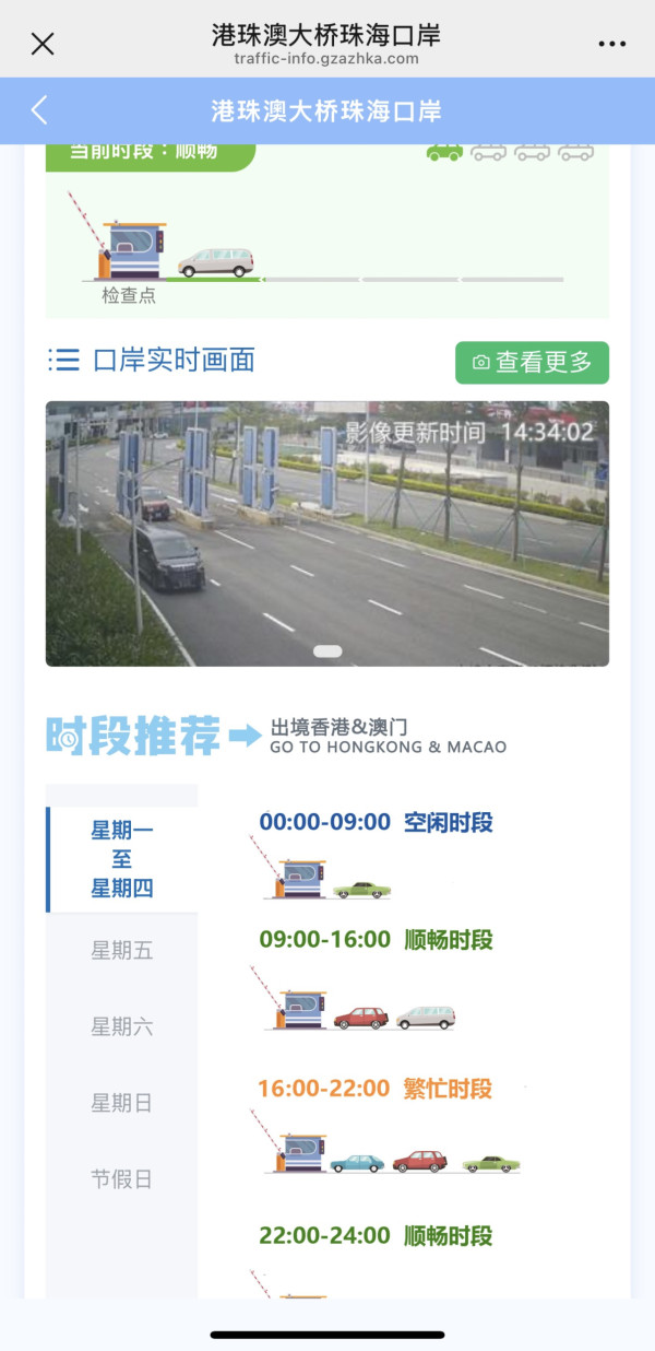 wechat 口岸即時人流查詢