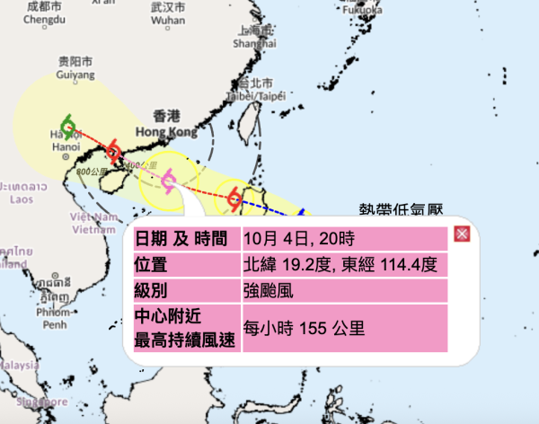 天文台料「麥德姆」或達強颱風級別 考慮明晚發出一號戒備信號 週六恐闖本港300公里