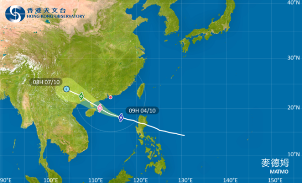 颱風麥德姆| 三號強風信號現正生效  料維持到中午12時 明日凌晨至早上最接近本港