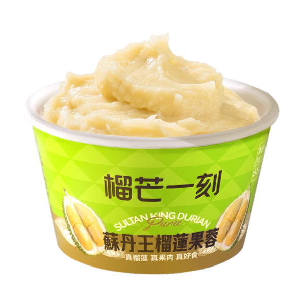 榴芒一刻榴槤甜品登陸便利店 貓山王榴槤雪條＋蘇丹王榴槤果蓉 $22歎真榴槤果肉