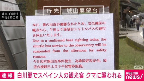 日本著名旅遊地驚現黑熊襲擊旅客 熊出沒目擊數量飆升 專家建議3招自保 