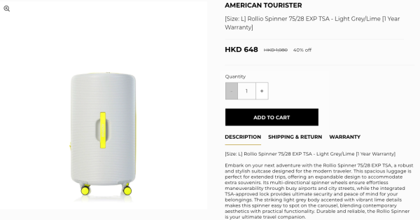 American Tourister限時開倉低至3折！$392買人氣登機箱/圓筒喼！行李箱套裝都有減
