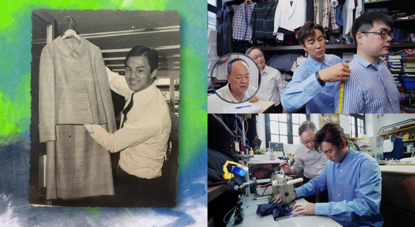 狄龍年輕時裁縫型英帥工作照曝光 兒子譚俊彥體驗父親昔日裁縫學師生涯